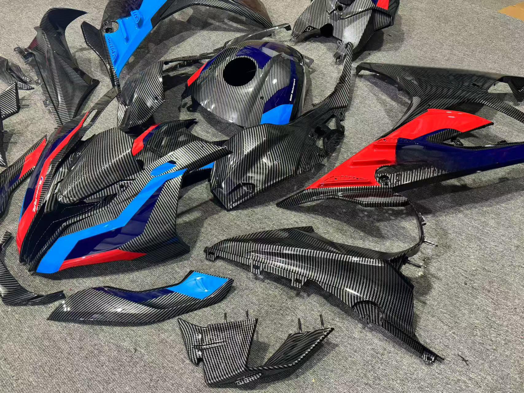 Carbon Fiber Spray Painting Motorcycle Fairing  ABS Injection Plastic for BMW S1000RR 2019 2020 2021 2022 2023 2024  Fairing Kit