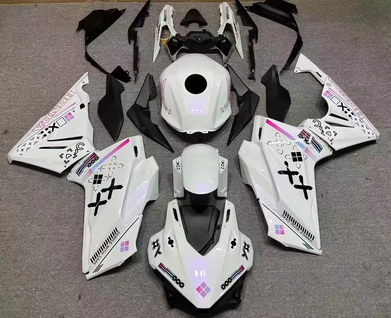 Fairings Honda for Honda CBR  400 500 2013-2015 White Black Bodywork Injection Panels Abs Plastic Motorcycle Fairing Kit